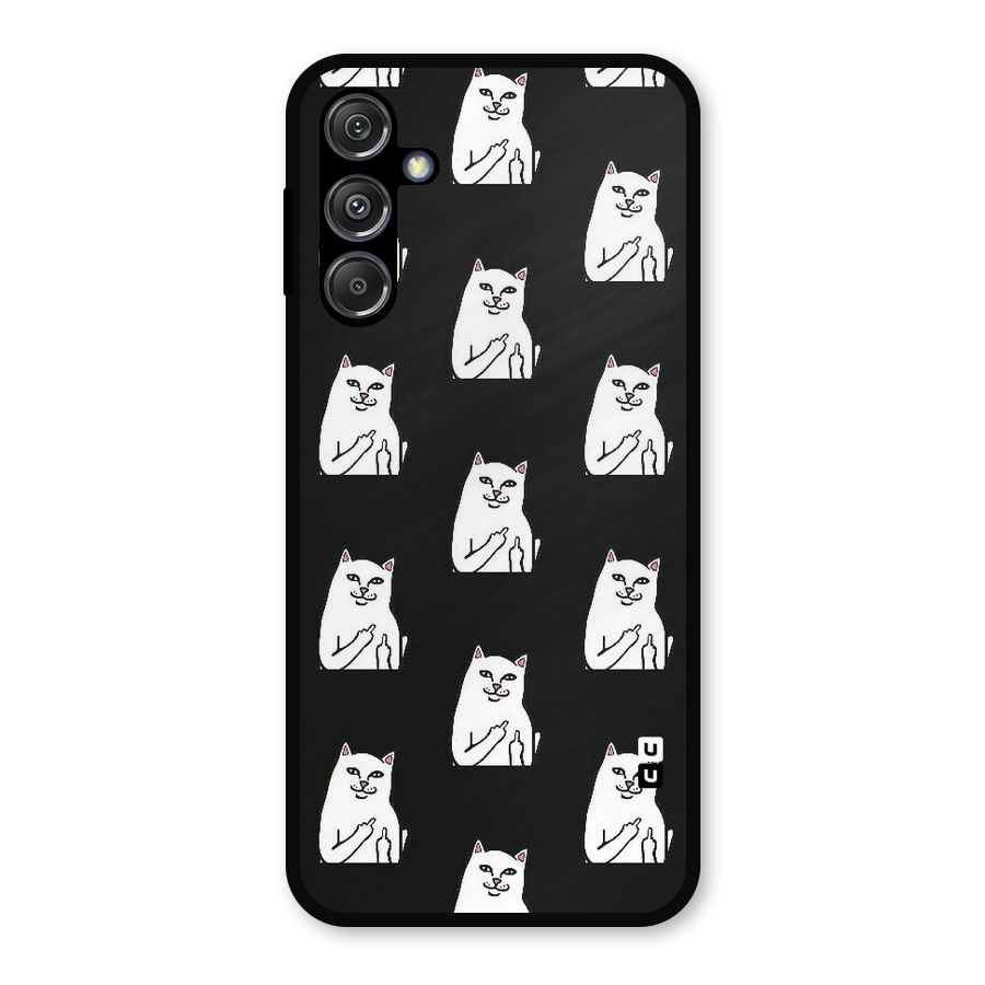Chill Cat Pattern Metal Back Case for Galaxy M34 5G