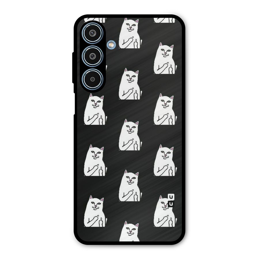 Chill Cat Pattern Metal Back Case for Galaxy M35