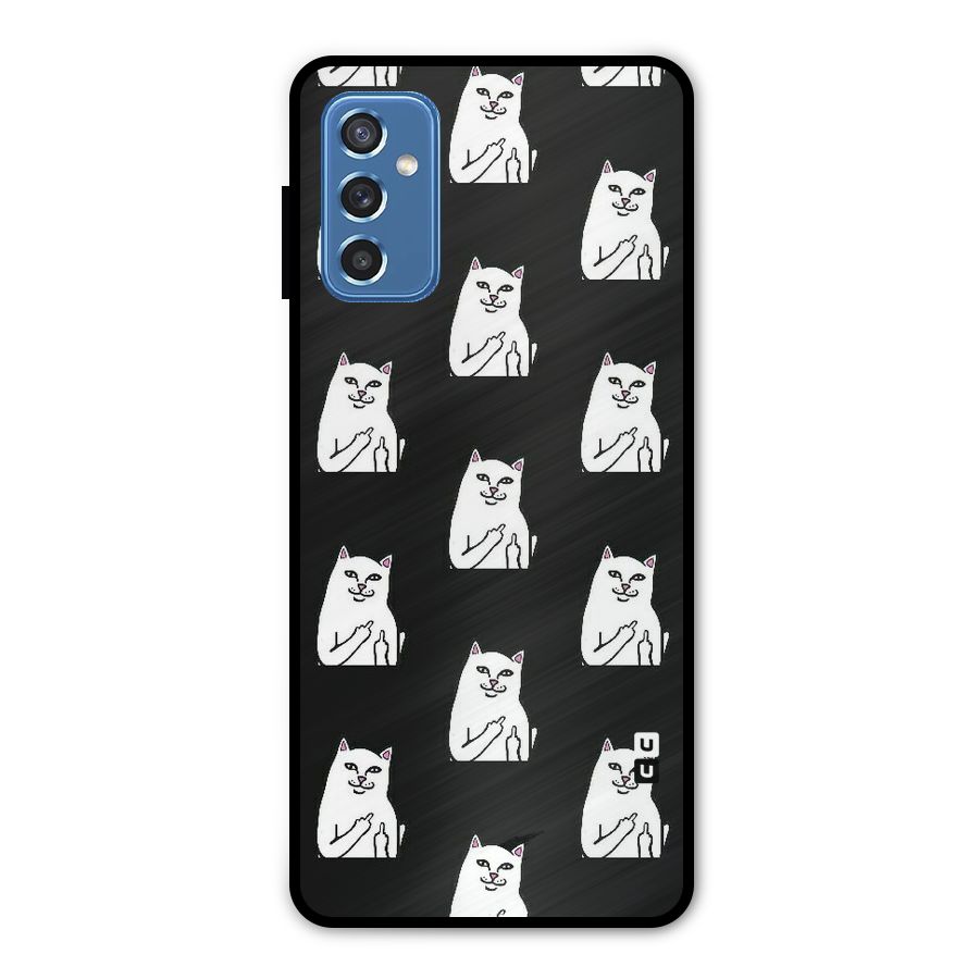 Chill Cat Pattern Metal Back Case for Galaxy M52 5G