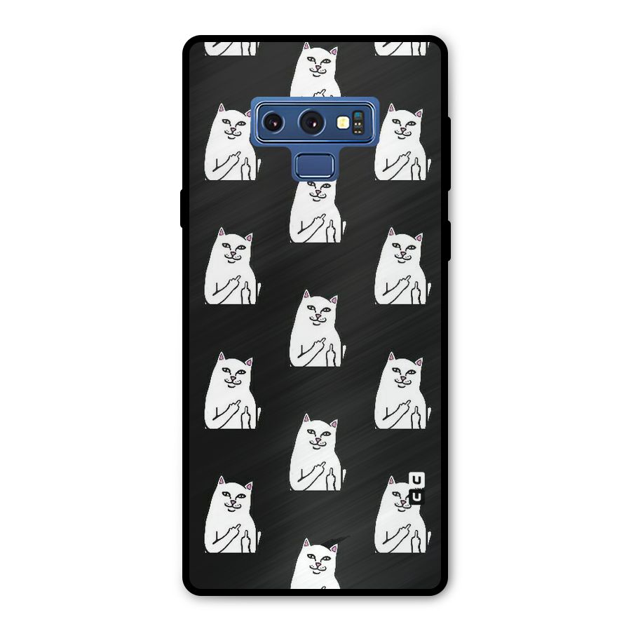 Chill Cat Pattern Metal Back Case for Galaxy Note 9