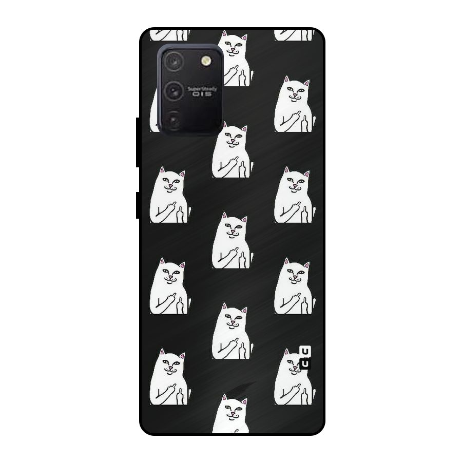 Chill Cat Pattern Metal Back Case for Galaxy S10 Lite