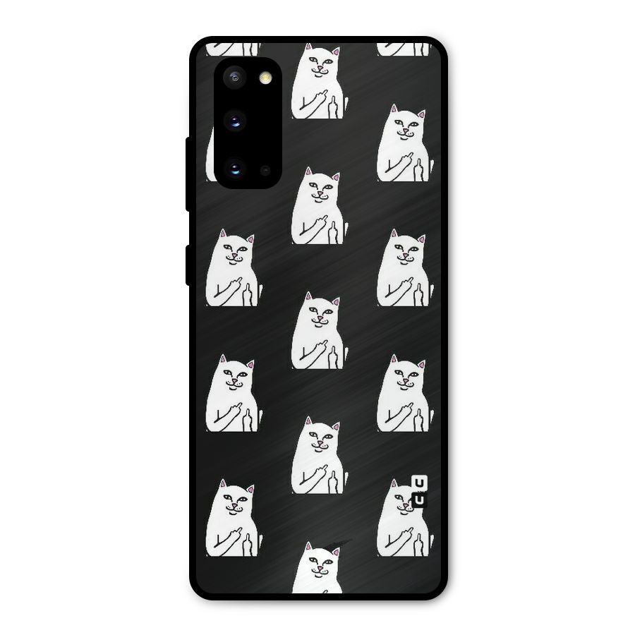 Chill Cat Pattern Metal Back Case for Galaxy S20
