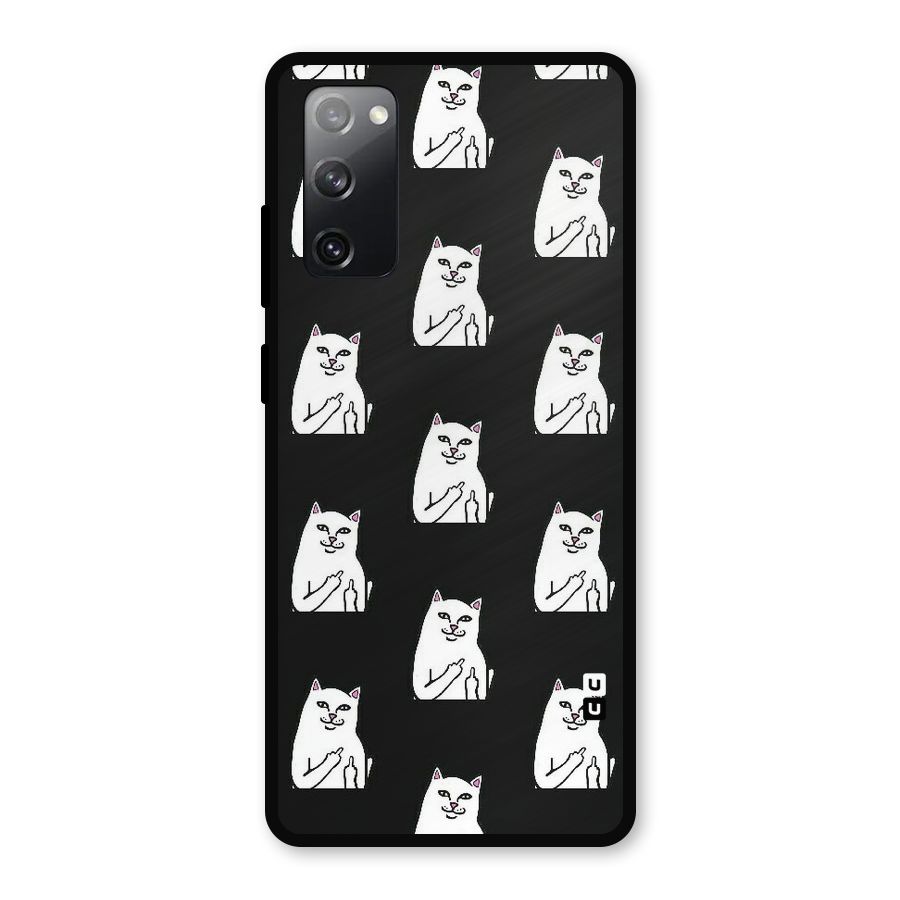 Chill Cat Pattern Metal Back Case for Galaxy S20 FE 5G