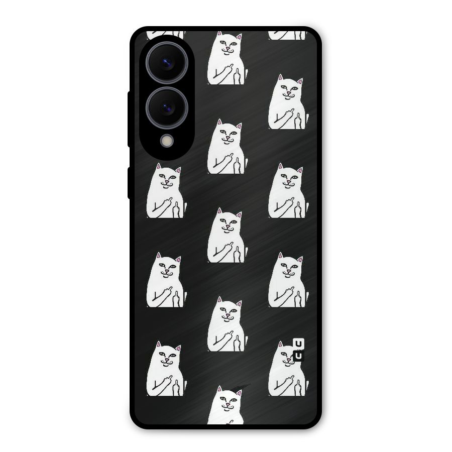 Chill Cat Pattern Metal Back Case for Galaxy S25 Edge