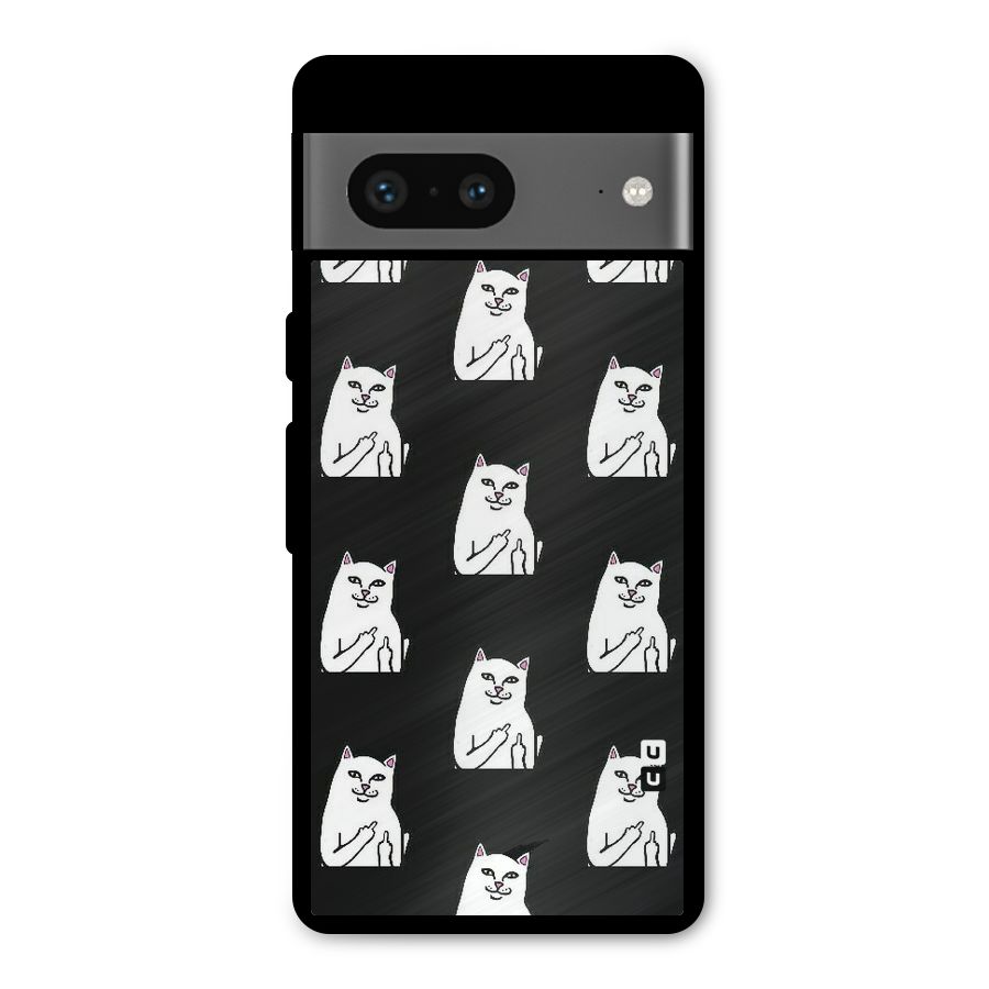 Chill Cat Pattern Metal Back Case for Google Pixel 7