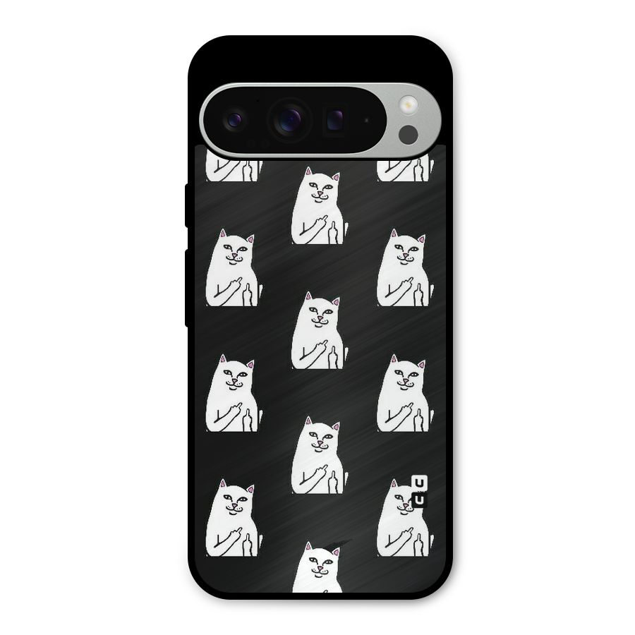 Chill Cat Pattern Metal Back Case for Google Pixel 9 Pro XL