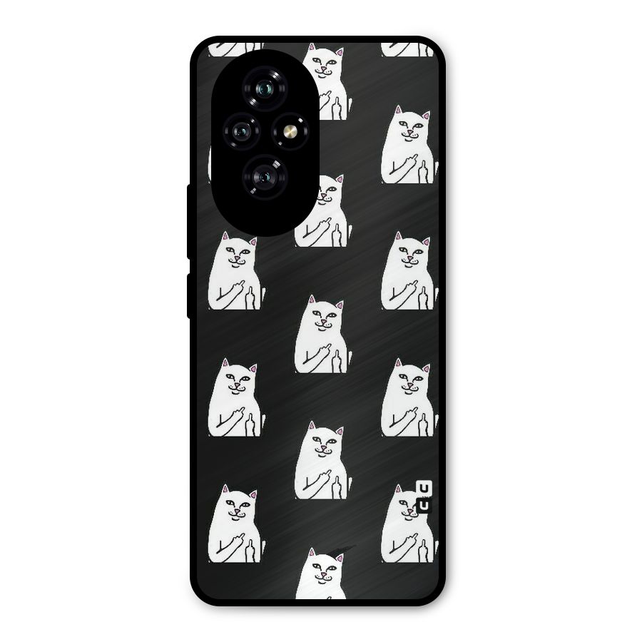 Chill Cat Pattern Metal Back Case for Honor 200