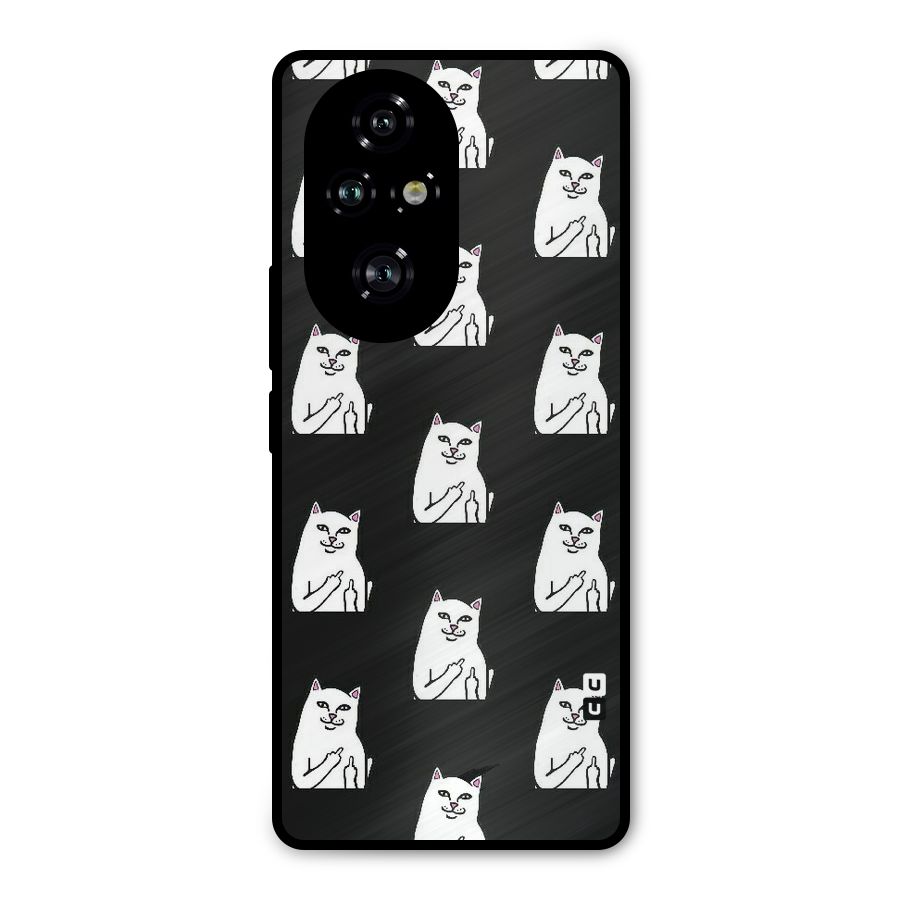 Chill Cat Pattern Metal Back Case for Honor 200 Pro