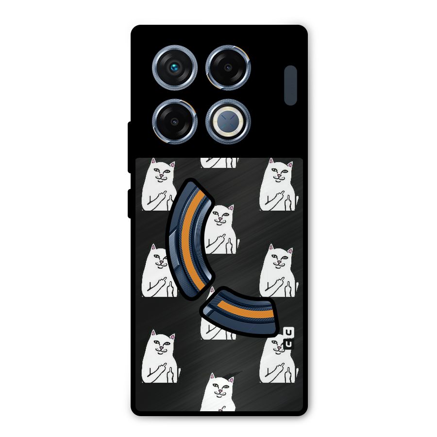 Chill Cat Pattern Metal Back Case for Infinix GT 20 Pro