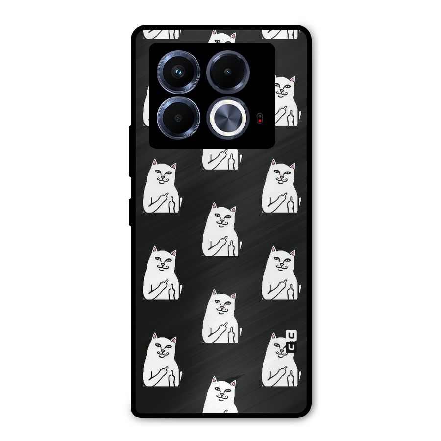 Chill Cat Pattern Metal Back Case for Infinix Note 40 5G
