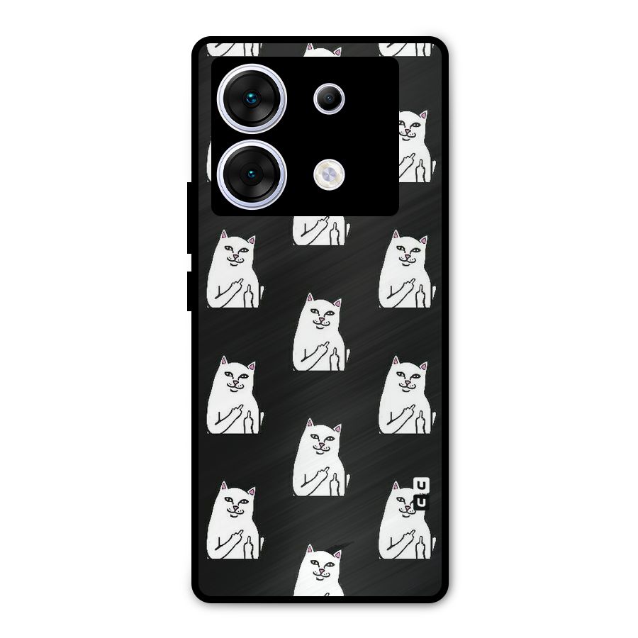 Chill Cat Pattern Metal Back Case for Infinix Zero 30 5G