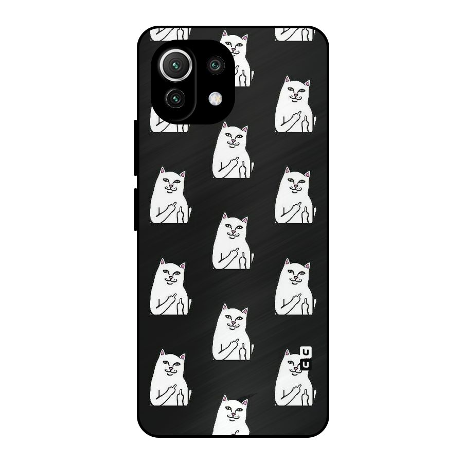 Chill Cat Pattern Metal Back Case for Mi 11 Lite NE 5G