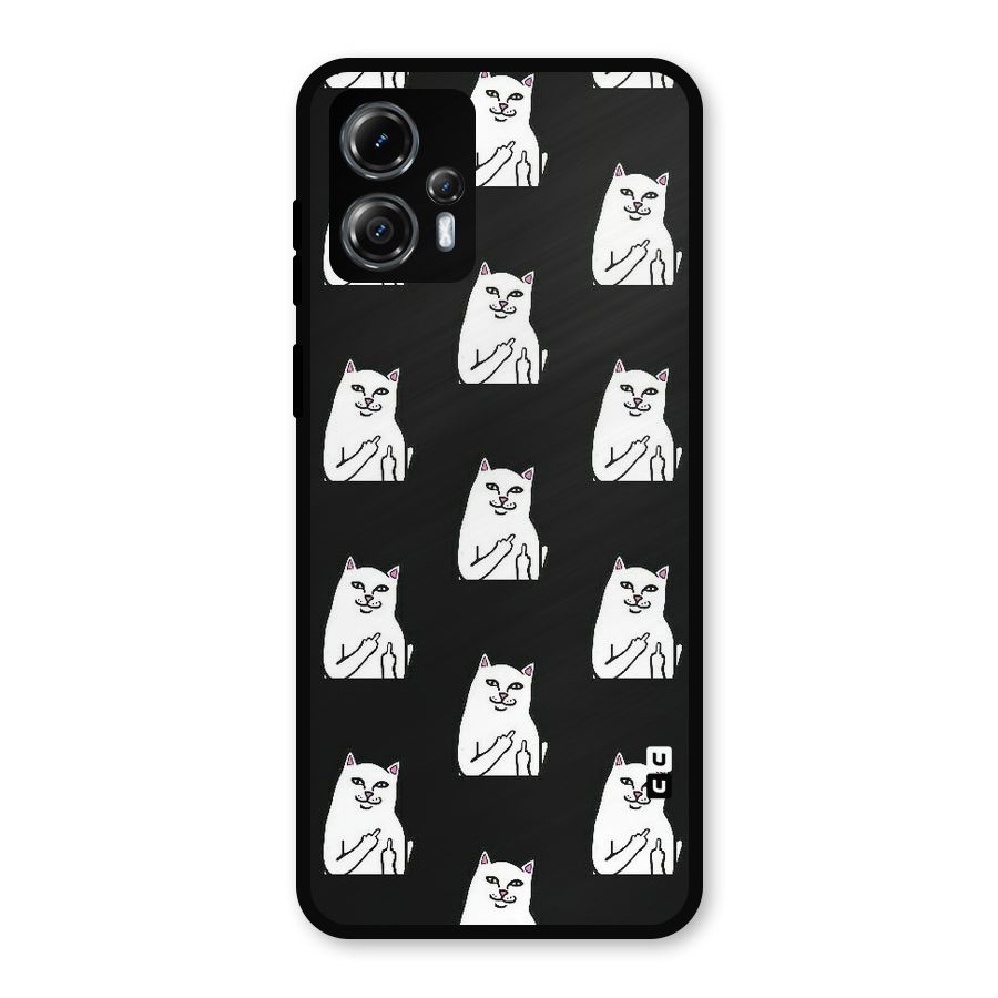 Chill Cat Pattern Metal Back Case for Moto G13