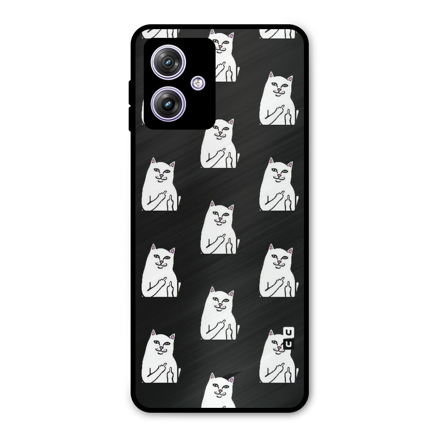 Chill Cat Pattern Metal Back Case for Moto G64