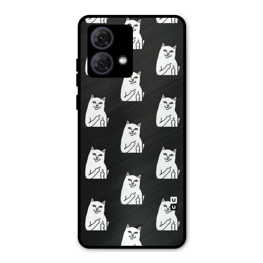 Chill Cat Pattern Metal Back Case for Moto G84