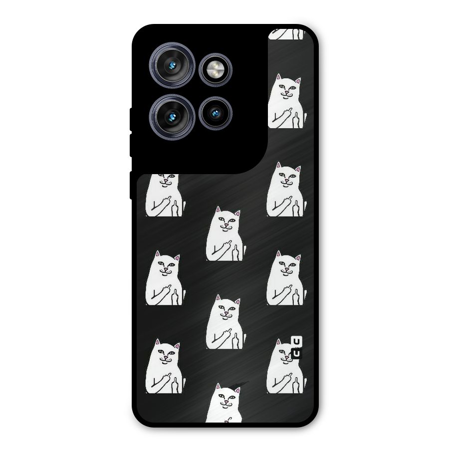 Chill Cat Pattern Metal Back Case for Motorola Edge 50 Neo