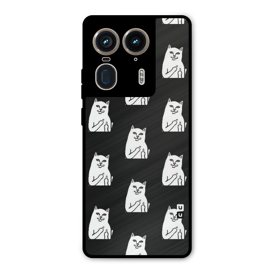 Chill Cat Pattern Metal Back Case for Motorola Edge 50 Ultra