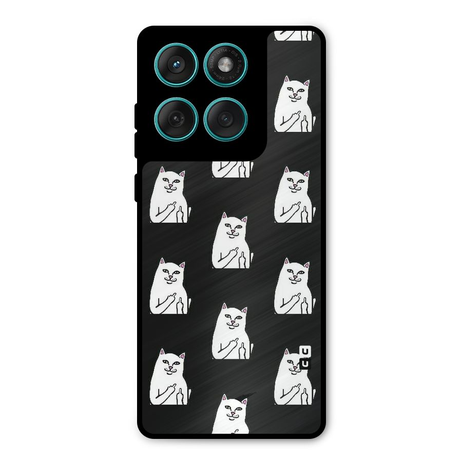 Chill Cat Pattern Metal Back Case for Motorola Edge 60