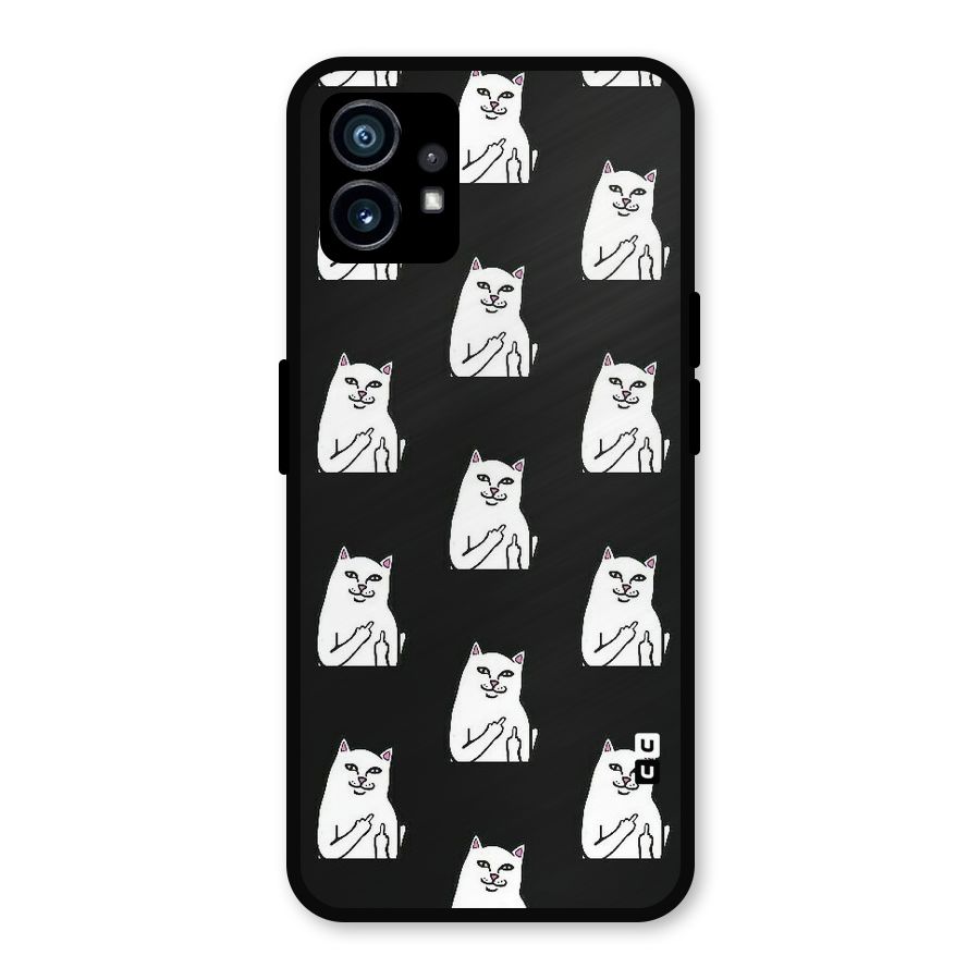 Chill Cat Pattern Metal Back Case for Nothing Phone 1