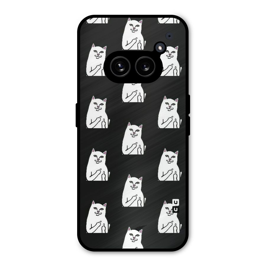 Chill Cat Pattern Metal Back Case for Nothing Phone 2a Plus