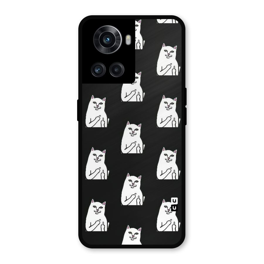 Chill Cat Pattern Metal Back Case for OnePlus 10R