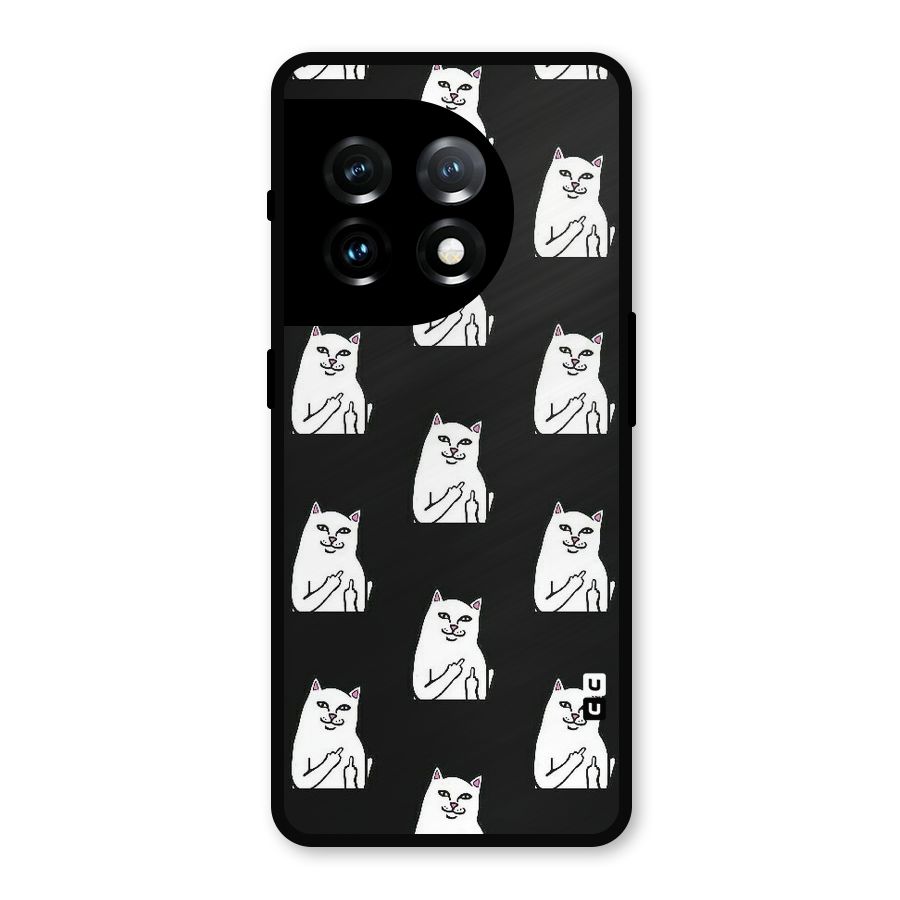 Chill Cat Pattern Metal Back Case for OnePlus 11