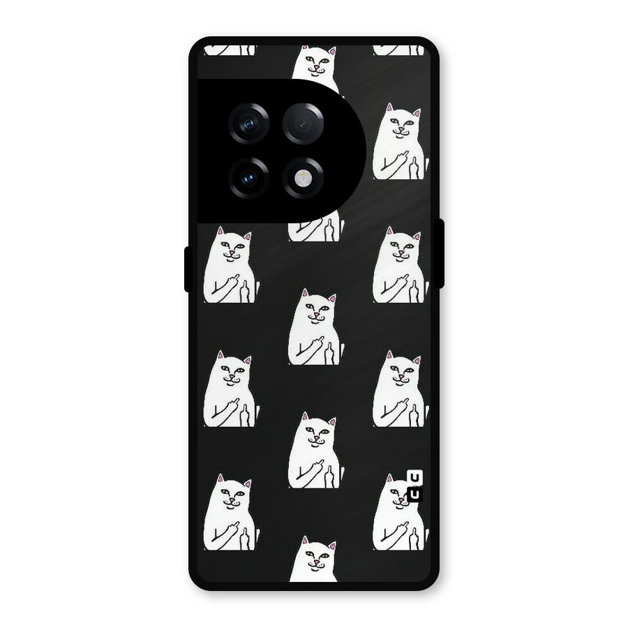 Chill Cat Pattern Metal Back Case for OnePlus 11R