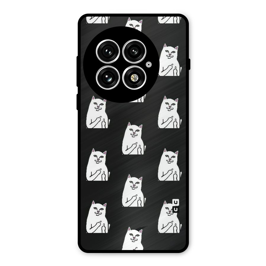 Chill Cat Pattern Metal Back Case for OnePlus 13