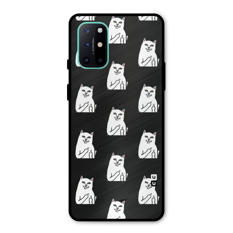 Chill Cat Pattern Metal Back Case for OnePlus 8T