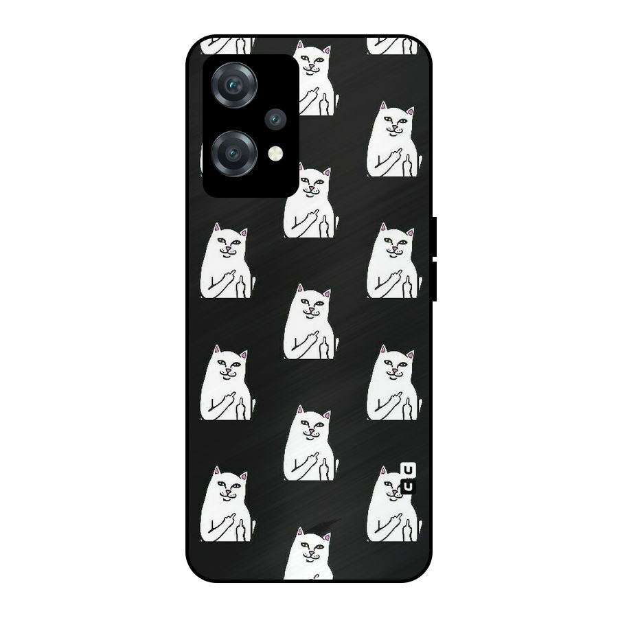 Chill Cat Pattern Metal Back Case for OnePlus Nord CE 2 Lite 5G
