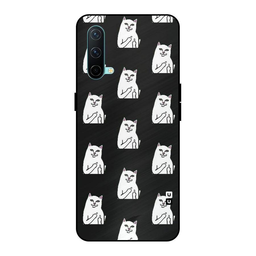 Chill Cat Pattern Metal Back Case for OnePlus Nord CE 5G