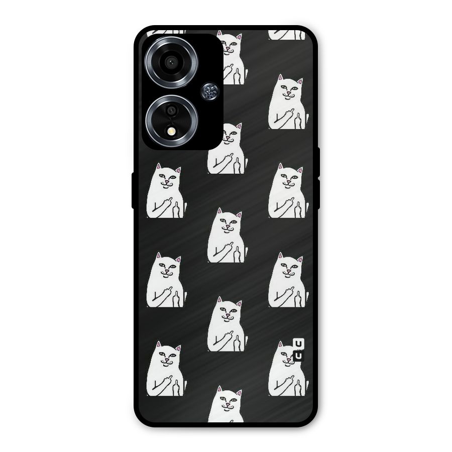 Chill Cat Pattern Metal Back Case for Oppo A59