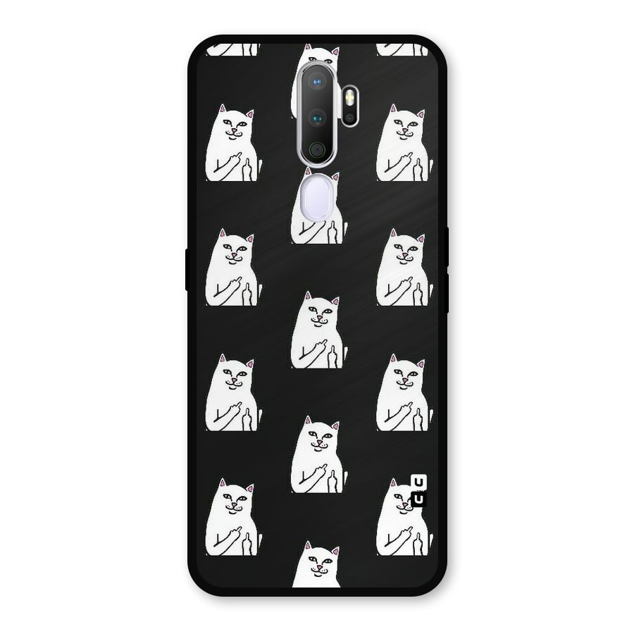 Chill Cat Pattern Metal Back Case for Oppo A9 (2020)