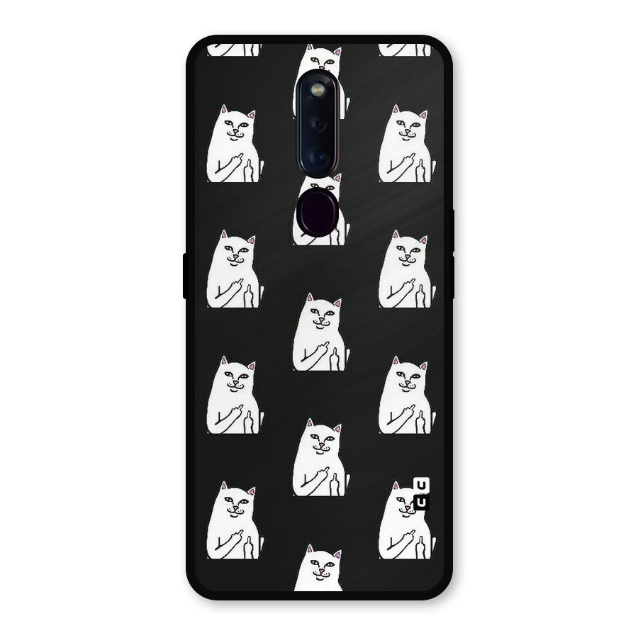 Chill Cat Pattern Metal Back Case for Oppo F11 Pro