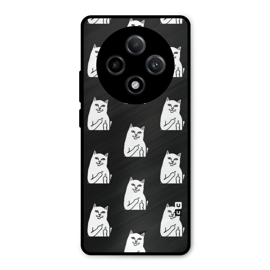 Chill Cat Pattern Metal Back Case for Oppo F27 Pro Plus