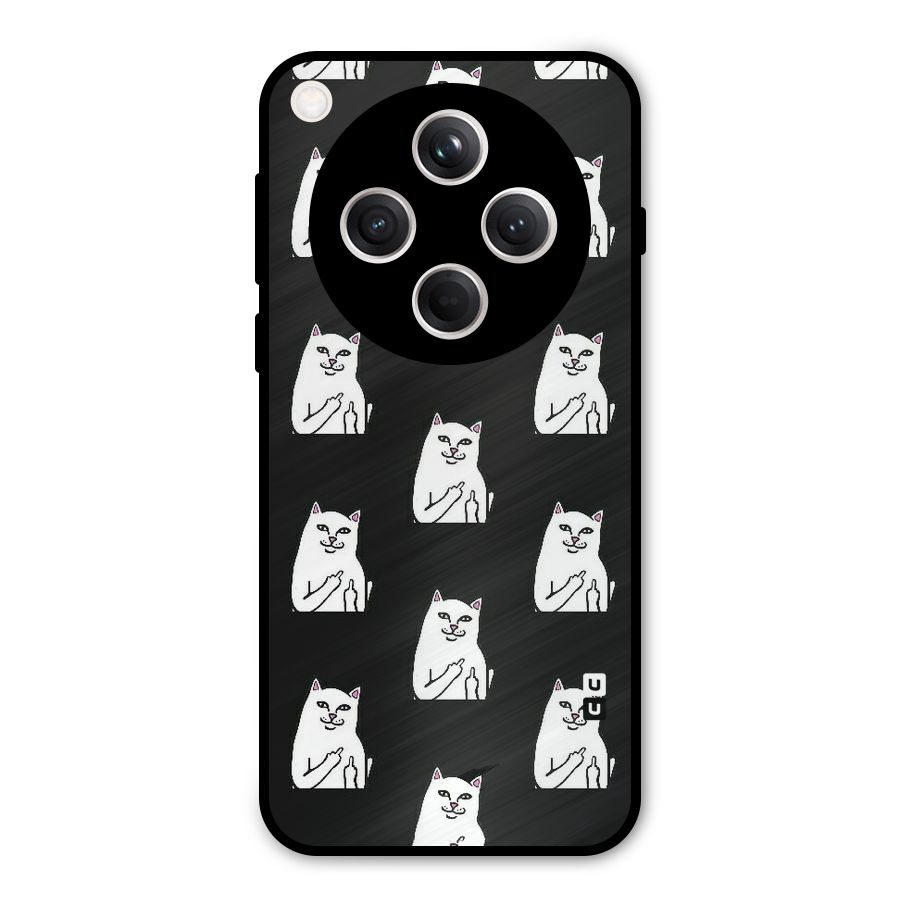 Chill Cat Pattern Metal Back Case for Oppo Find X8