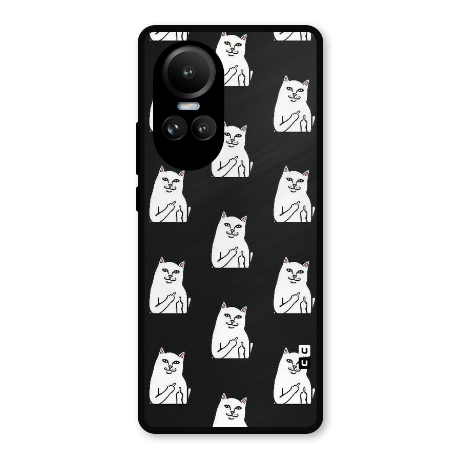 Chill Cat Pattern Metal Back Case for Oppo Reno10 Pro