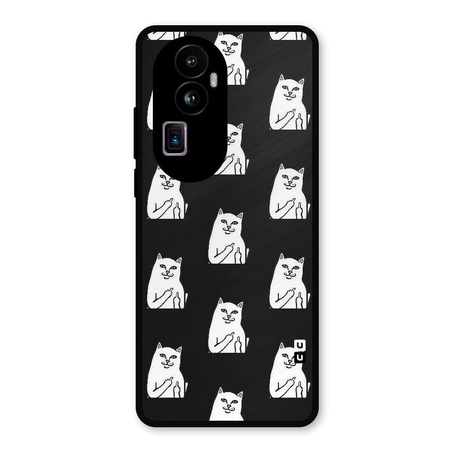 Chill Cat Pattern Metal Back Case for Oppo Reno10 Pro Plus