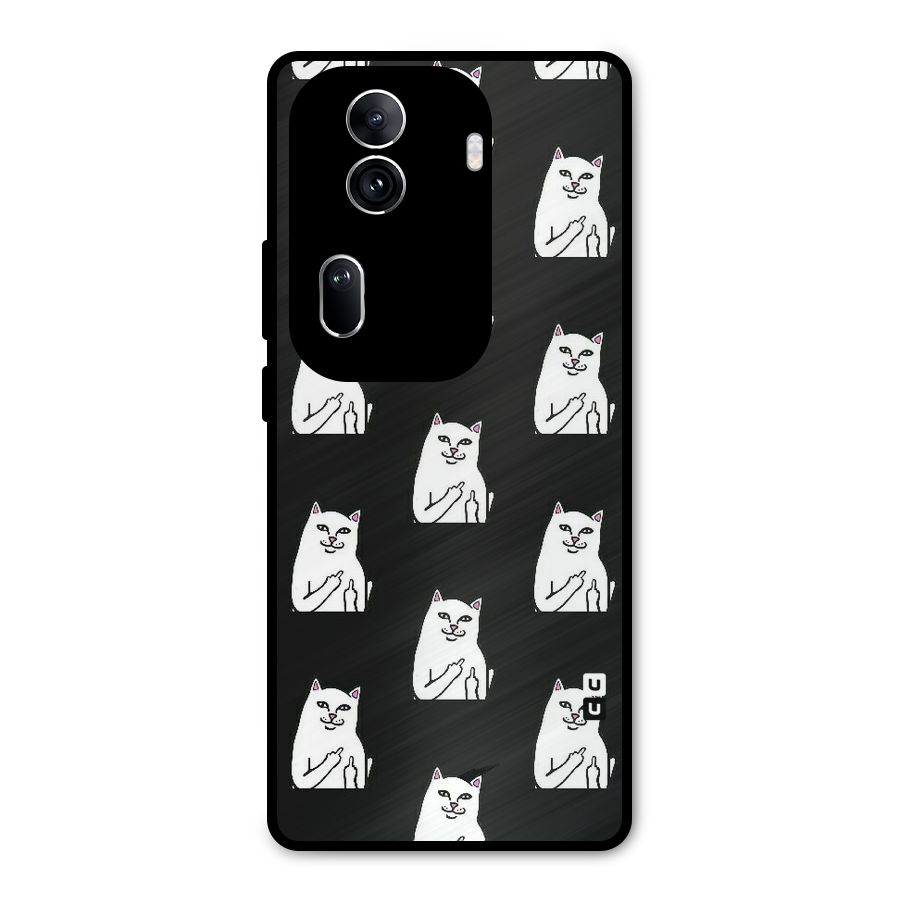 Chill Cat Pattern Metal Back Case for Oppo Reno11 Pro 5G