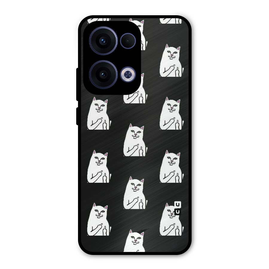 Chill Cat Pattern Metal Back Case for Oppo Reno13