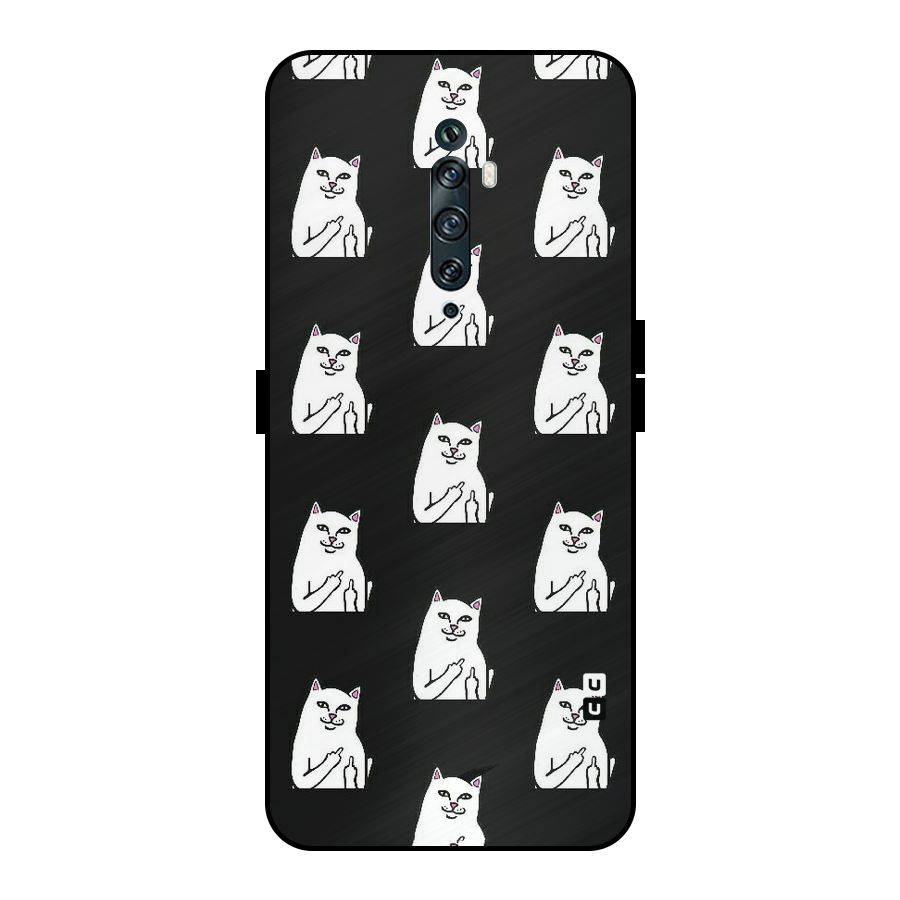 Chill Cat Pattern Metal Back Case for Oppo Reno2 Z