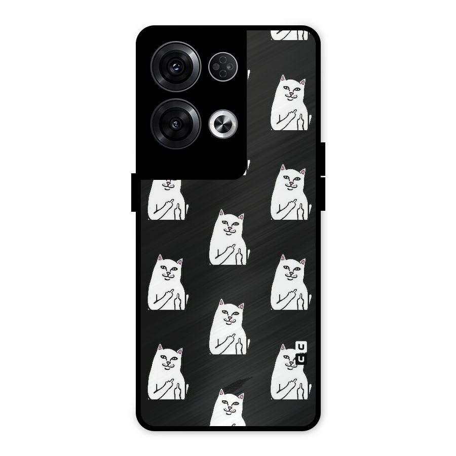 Chill Cat Pattern Metal Back Case for Oppo Reno8 Pro 5G