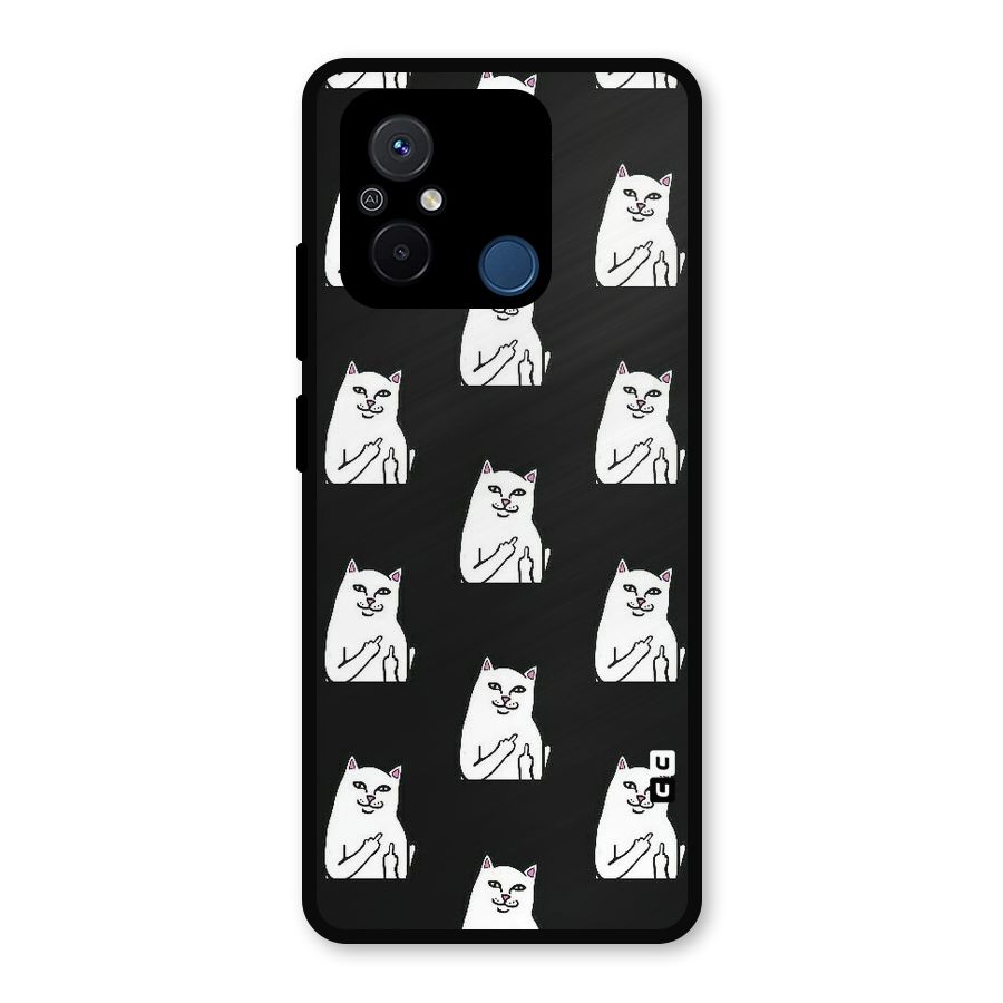 Chill Cat Pattern Metal Back Case for Poco C55