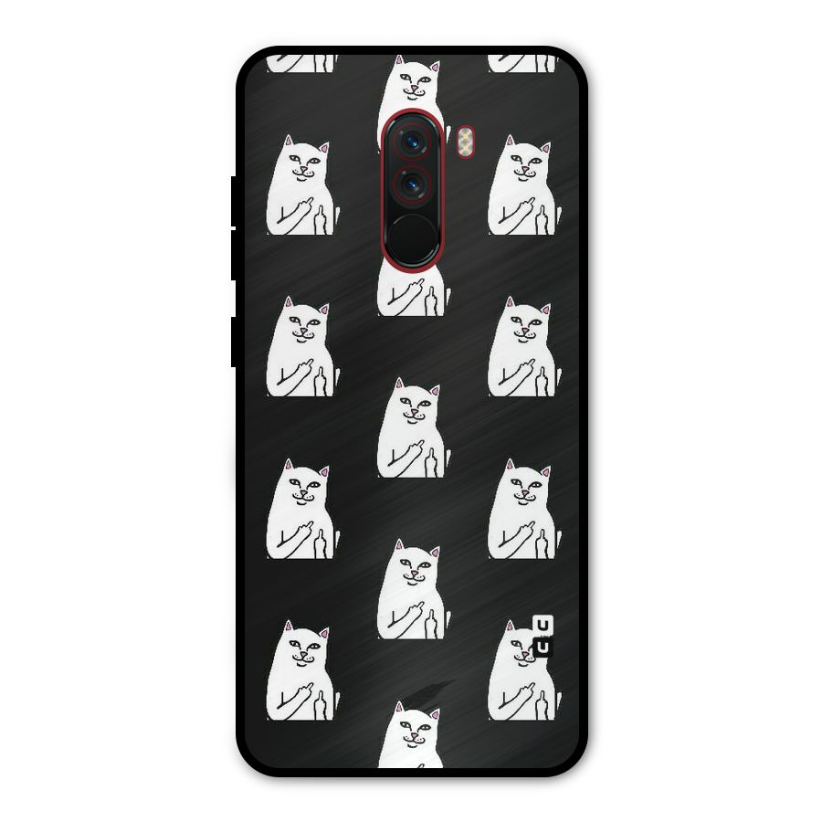 Chill Cat Pattern Metal Back Case for Poco F1