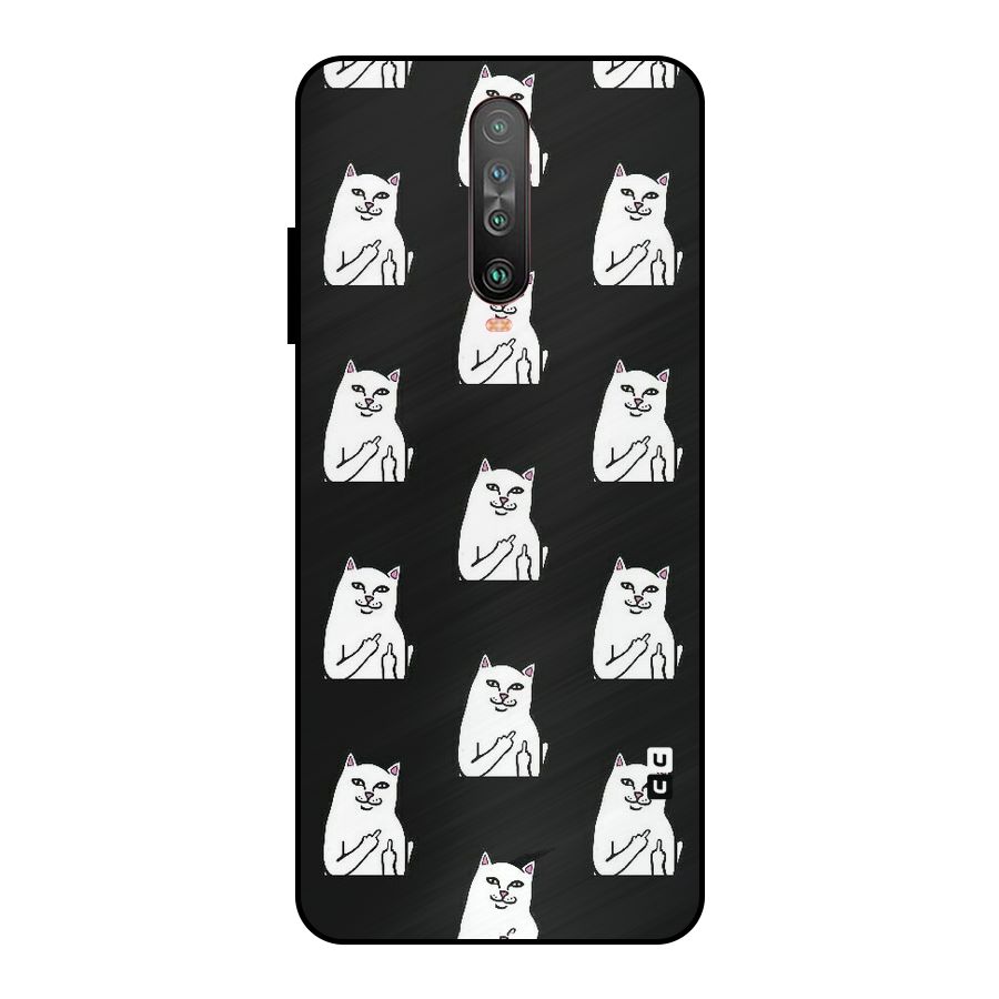 Chill Cat Pattern Metal Back Case for Poco X2