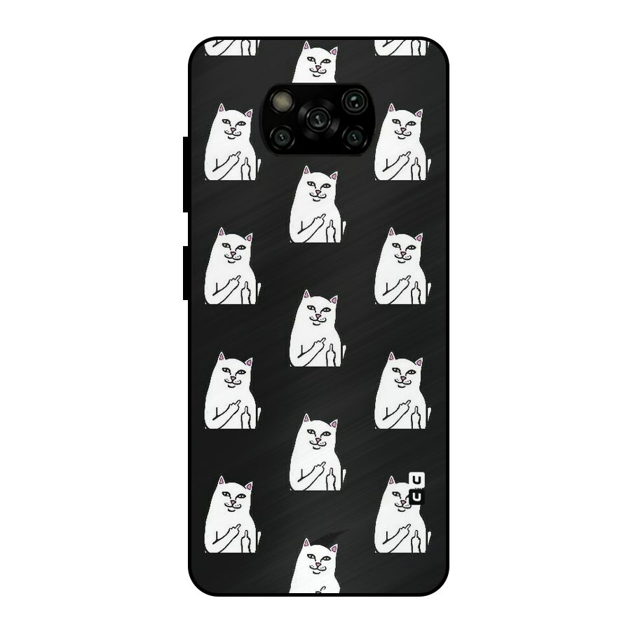 Chill Cat Pattern Metal Back Case for Poco X3