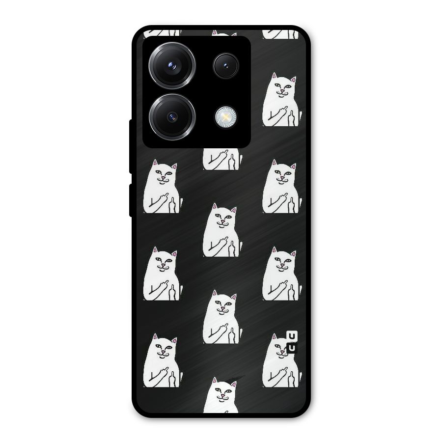 Chill Cat Pattern Metal Back Case for Poco X6