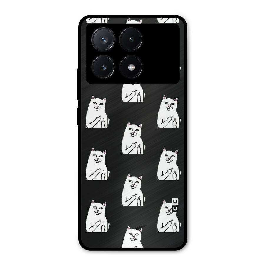 Chill Cat Pattern Metal Back Case for Poco X6 Pro