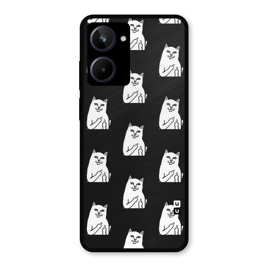 Chill Cat Pattern Metal Back Case for Realme 10