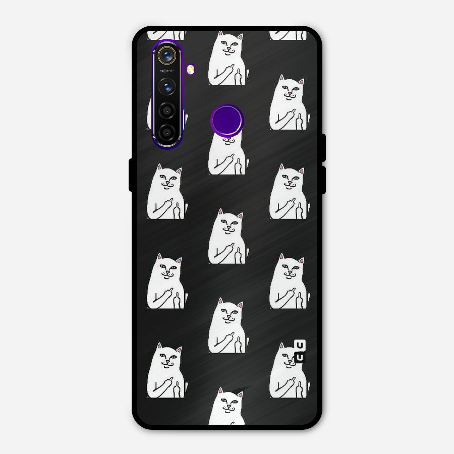 Chill Cat Pattern Metal Back Case for Realme 5 Pro